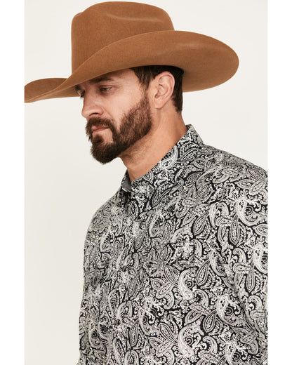 Men's Mamba Paisley Print Long Sleeve Western Snap Shirt -