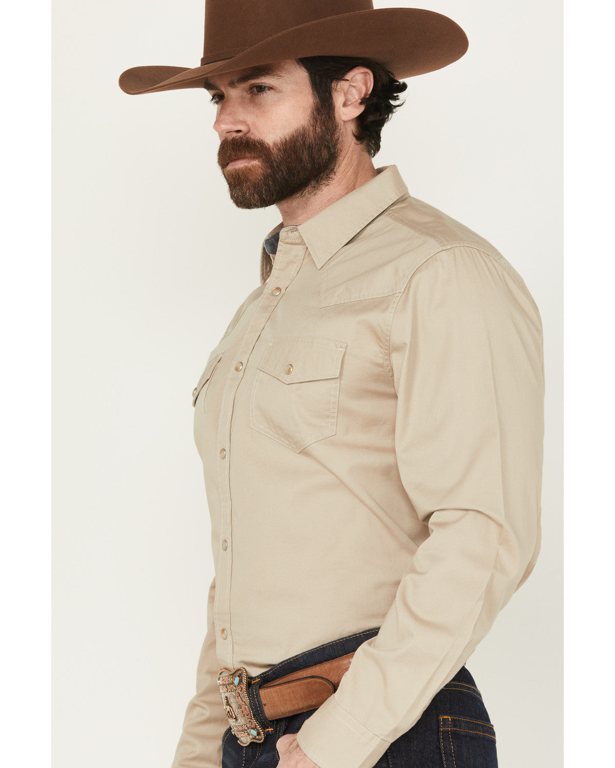 Men's Threadstone Solid Long Sleeve Snap Western Shirt - Ta