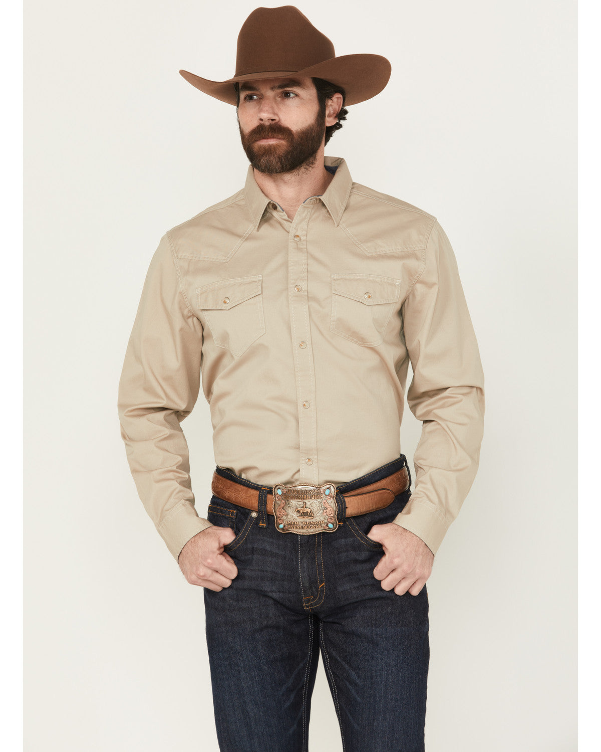 Men's Threadstone Solid Long Sleeve Snap Western Shirt