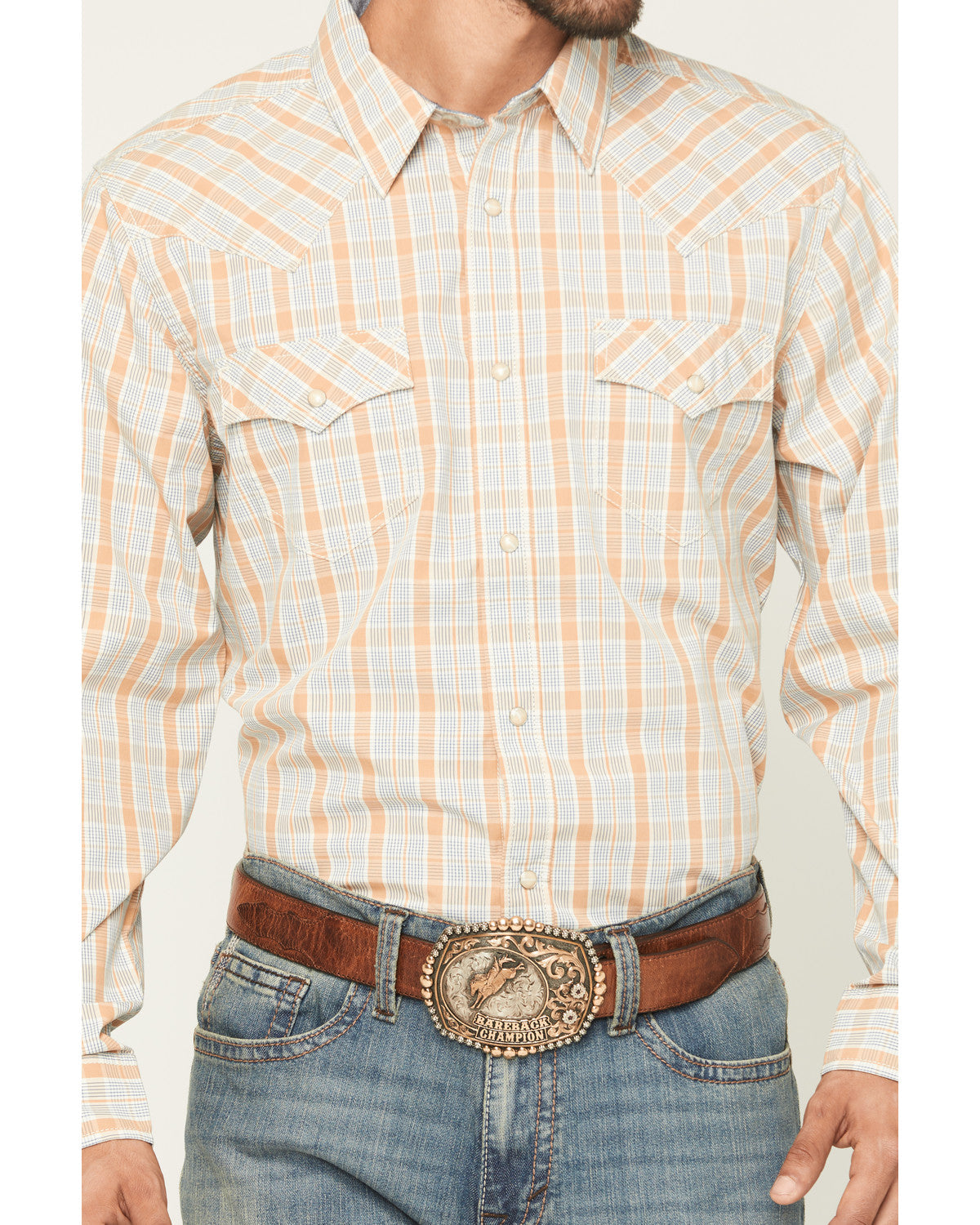 Men's Tanhue Plaid Print Long Sleeve Snap Western Shirt - T