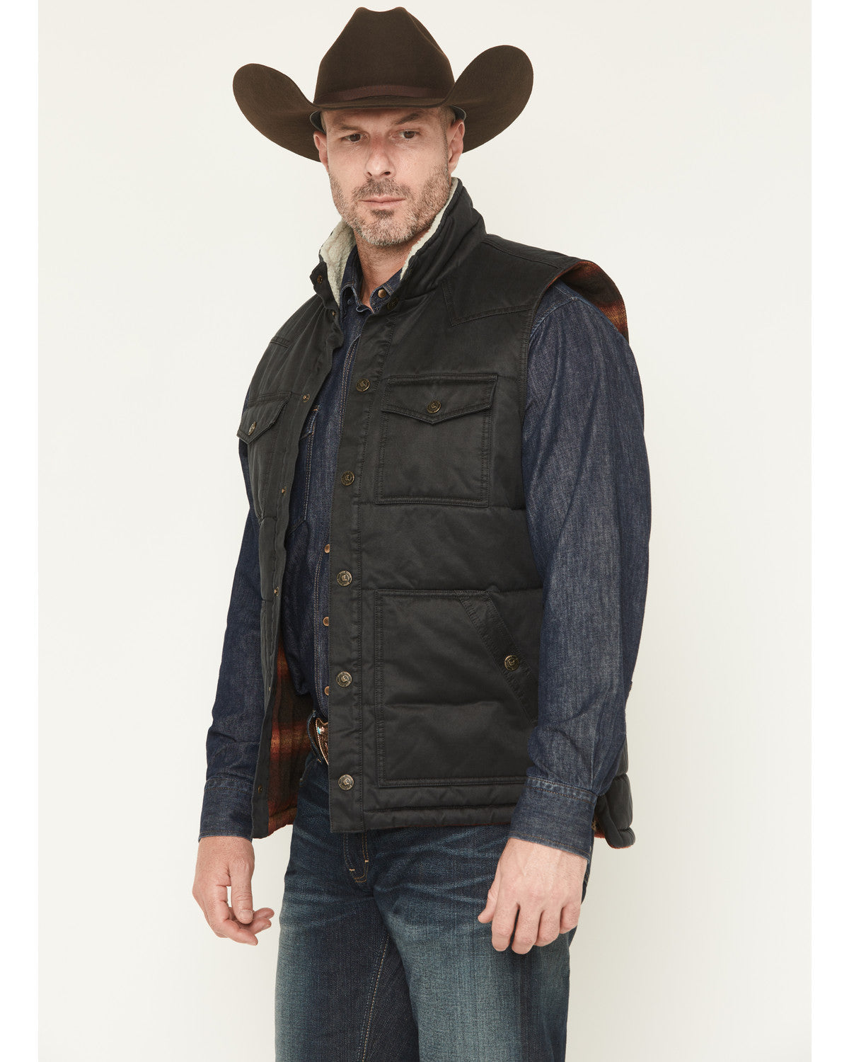 Men's Oil Slick Snap Lined Vest - Big