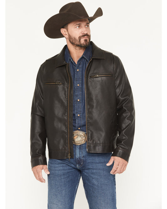Men's Faux Leather Moto Jacket