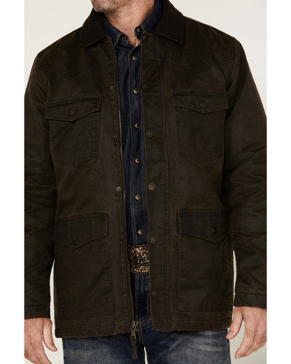 Men's Road Dust Washed Oil Skin Long Jacket - Tall