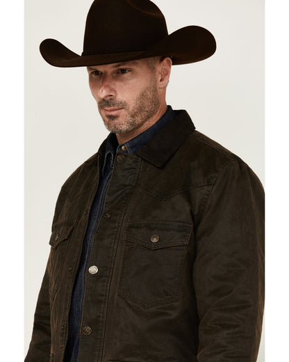 Men's Road Dust Washed Oil Skin Long Jacket - Big
