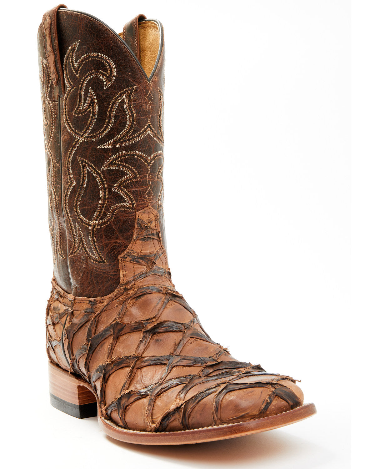 Men's Pirarucu Exotic Boots - Broad Square Toe