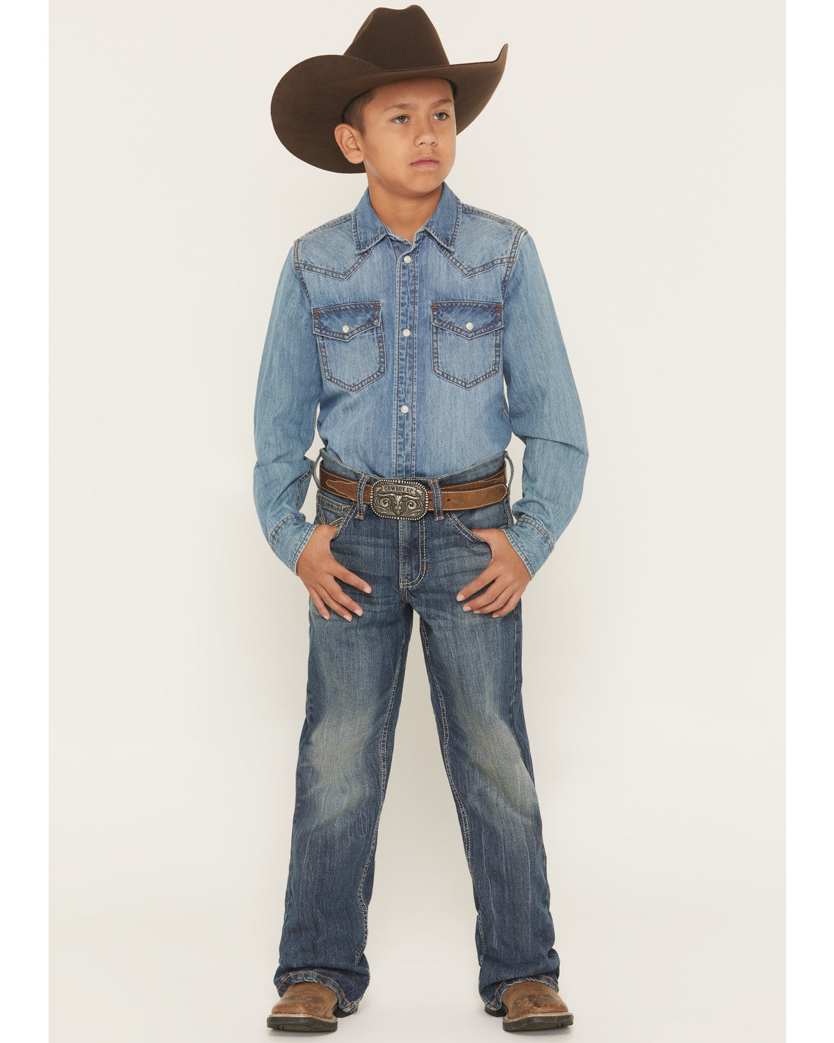 Boys' Texas Dark Wash Relaxed Bootcut Stretch Denim Jeans