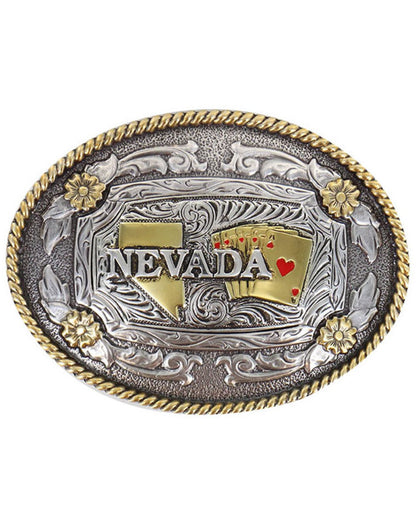 Men's Two Tone Nevada Oval Belt Buckle