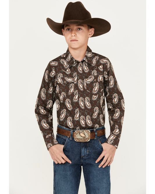 Boys' Flea Market Paisley Print Long Sleeve Snap Western Sh
