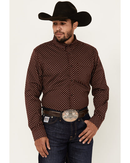 Men's Big Deal Geo Print Long Sleeve Button-Down Stretch We