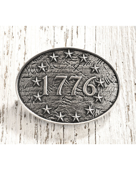 Men's Antique Silver 1776 Belt Buckle