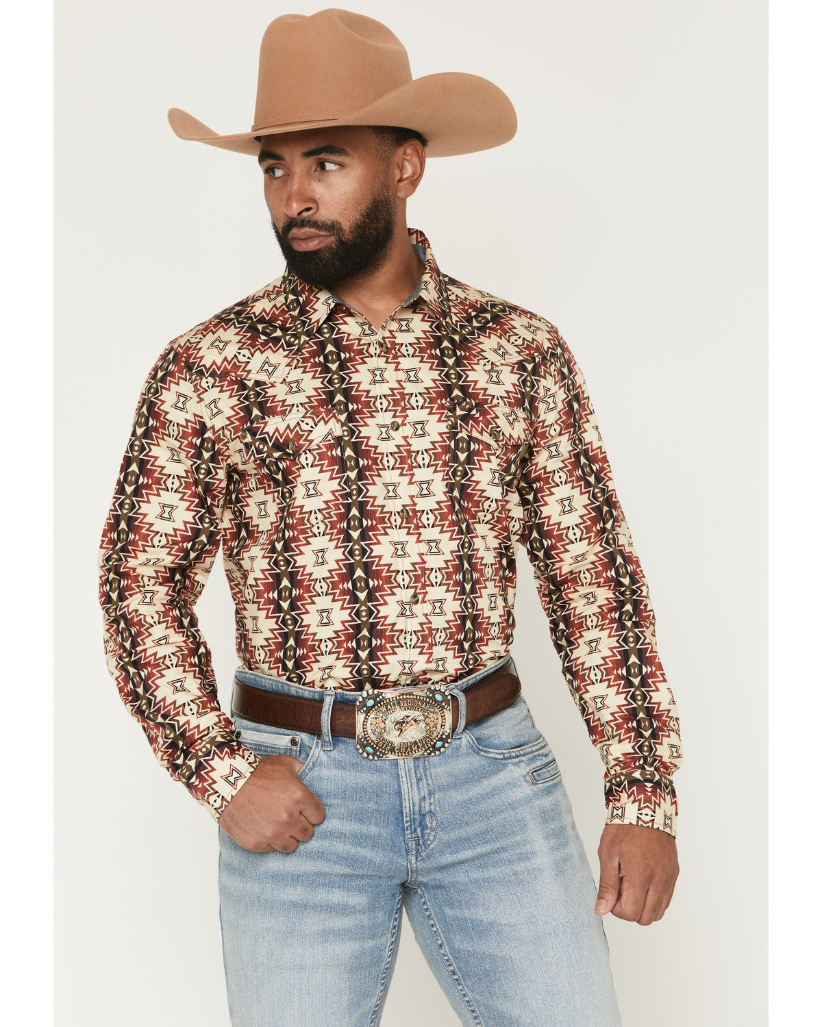 Men's Thatcher Southwestern Print Long Sleeve Snap Western