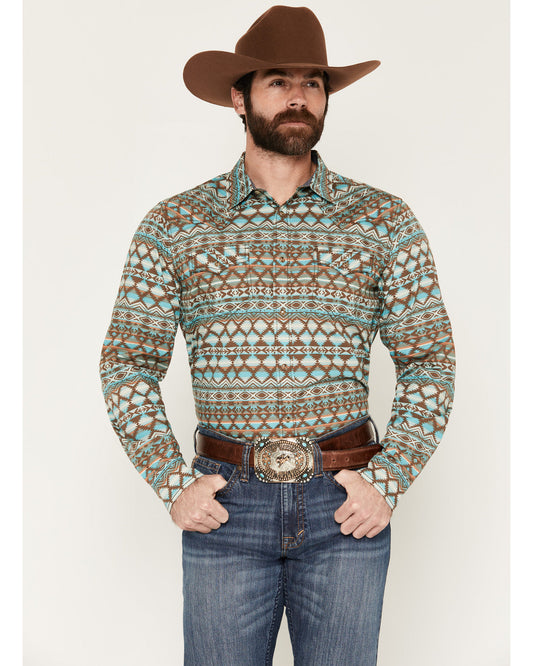 Men's Woodward Southwestern Long Sleeve Snap Western Shirt